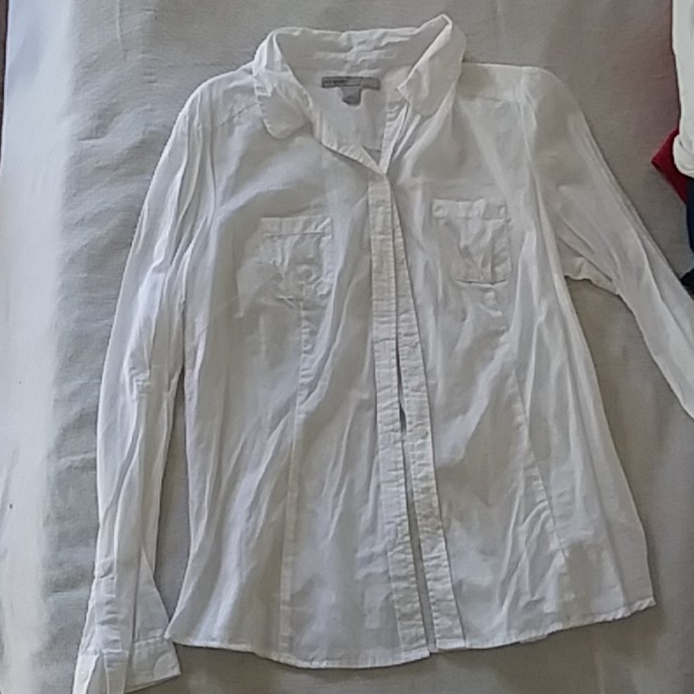 Old Navy White Long Sleeve Button Down